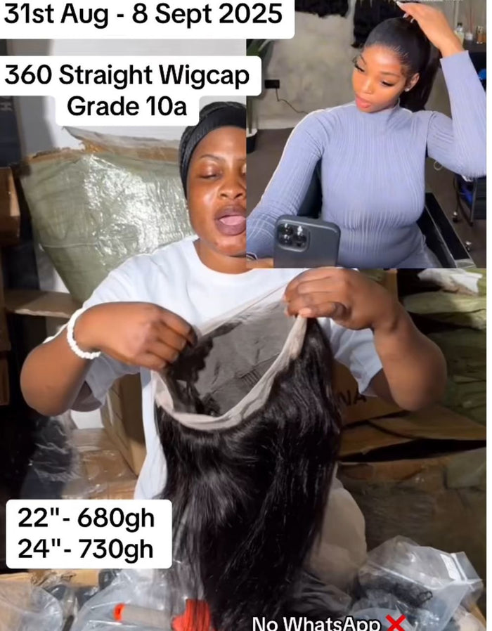 360 Frontal Straight Wigcap[