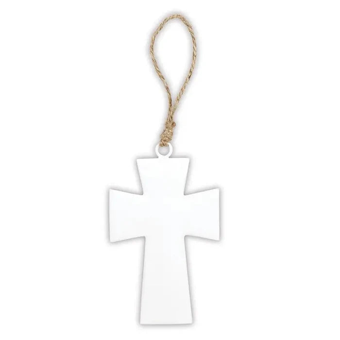 4" Enamel Wall Cross-White