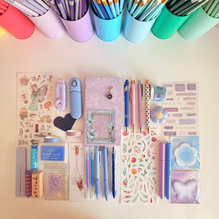 Lavender & Sky Blue Journal & Stationery Set