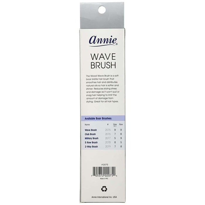 Annie Easy Style Professional Wave Brush 100 % Natural Boar Medium Bristle