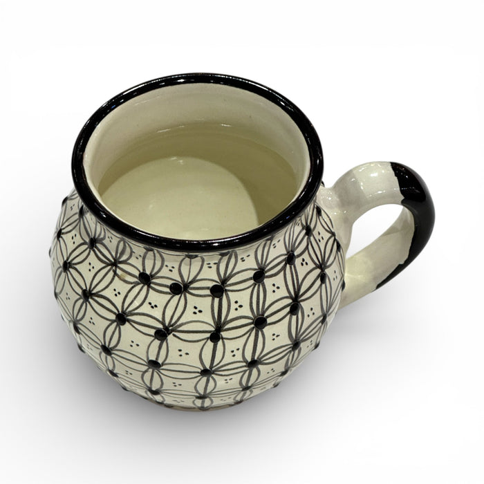 Black and Cream Lattice Talavera Mug