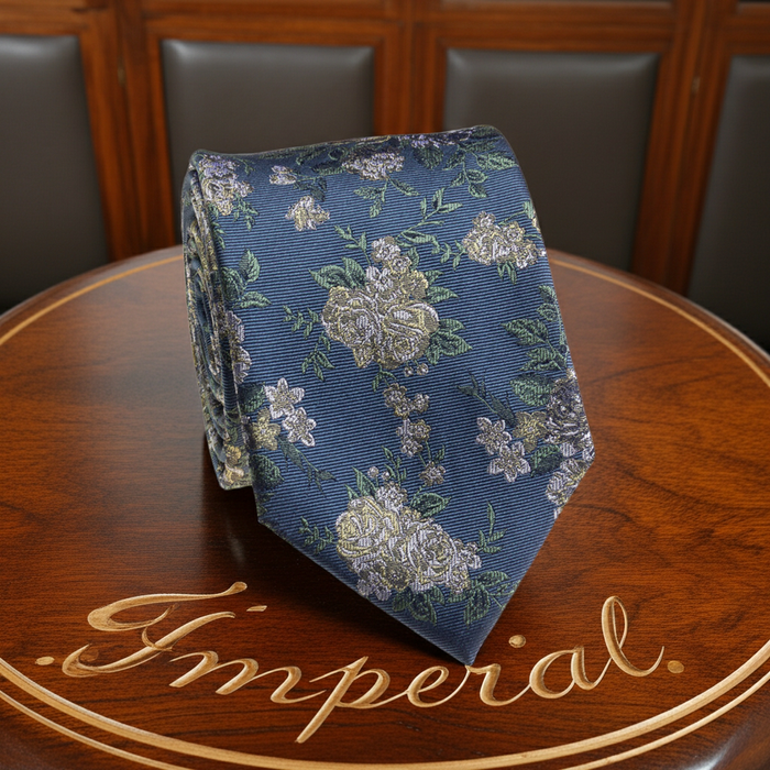 Blue Floral Tie