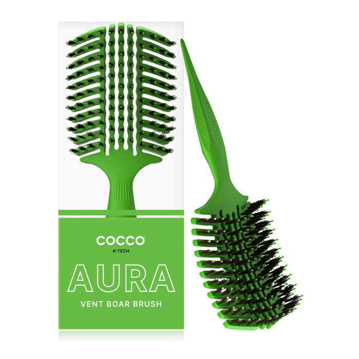 COCCO® Aura Vent Boar Brush (Green)