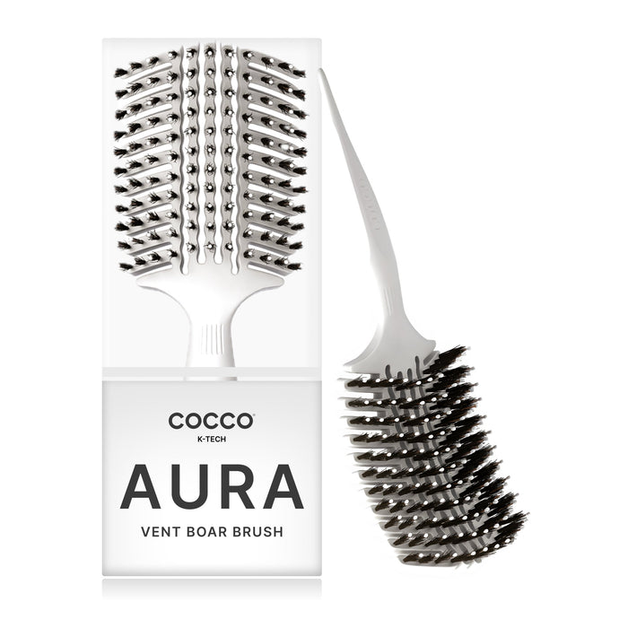 COCCO® Aura Vent Boar Brush (White)