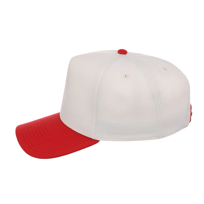 Crowns By Lids Hook Shot 2-Tone A-Frame Cap - Ivory/Red