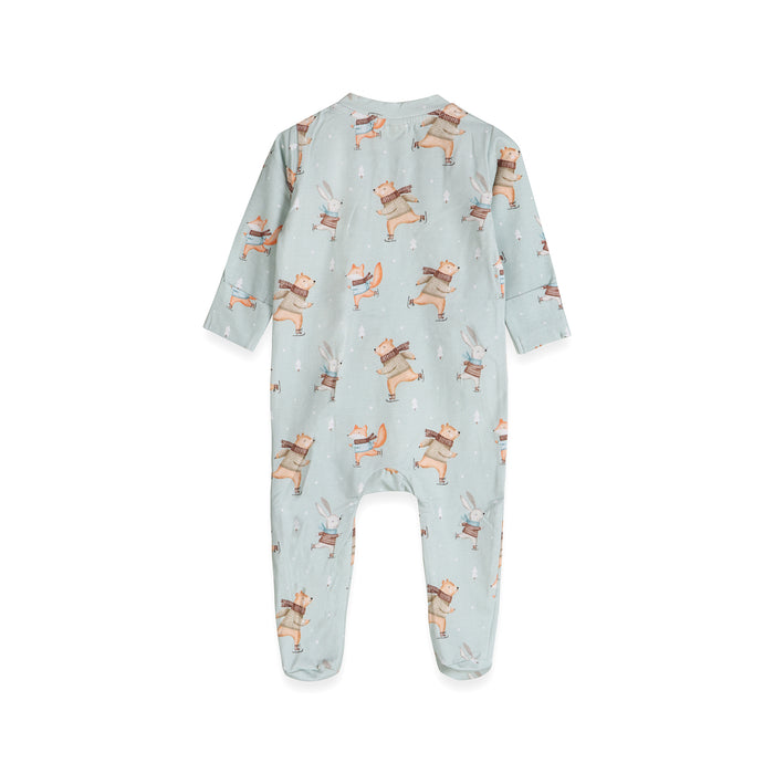 Ice Skaters Bear Baby Zippered Footie (Organic Cotton)