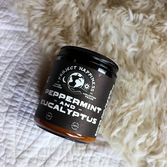 Peppermint and Eucalyptus Soy Candle - 8oz