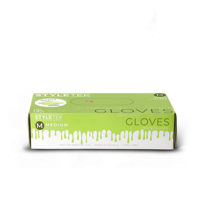 STYLETEK LIME POWDER FREE NITRILE GLOVES - Palms Fashion Inc.