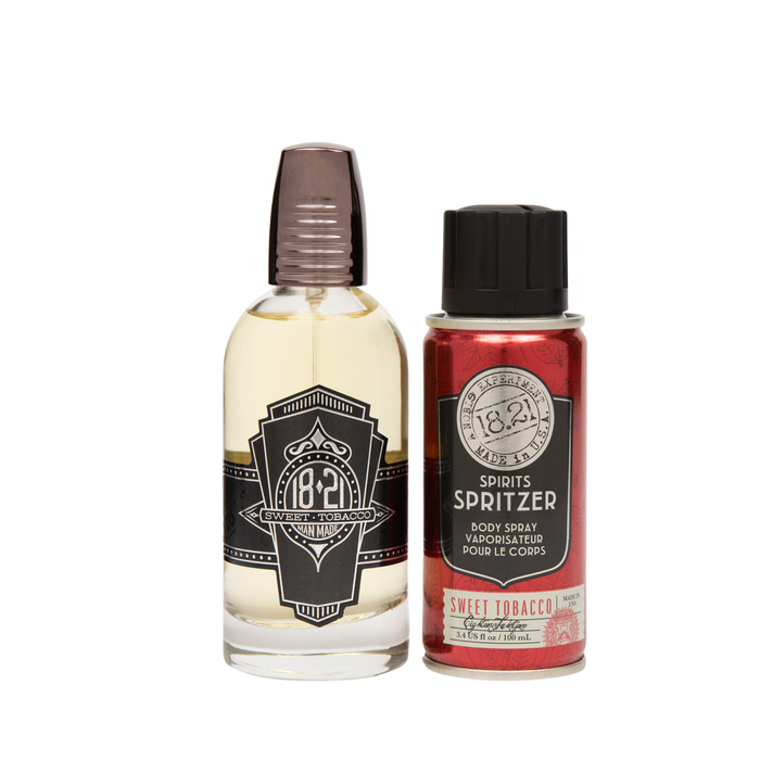 1821 Sweet Tobacco body spray and cologne  on a white background