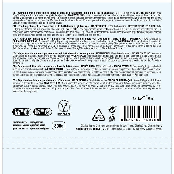 226ERS GLUTAMINA 300GR NEUTRAL