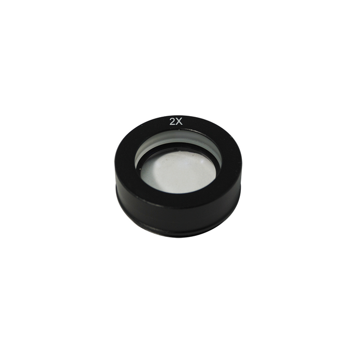 2X Auxiliary Objective Barlow Lens for MZ1902 Video Zoom Microscope (42mm), SKU MZ19024611, three quarter front view