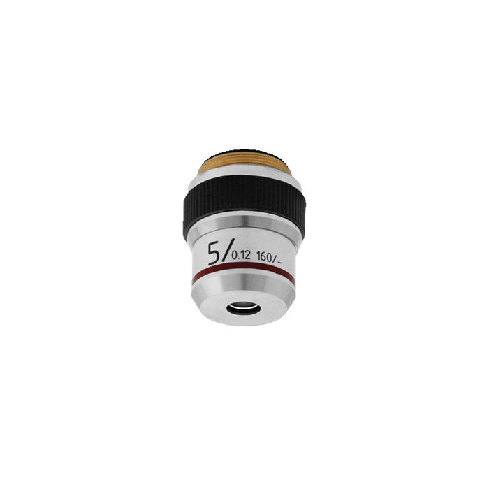 5X Achromatic Microscope Objective Lens, SKU PM13012133, three quarter front view