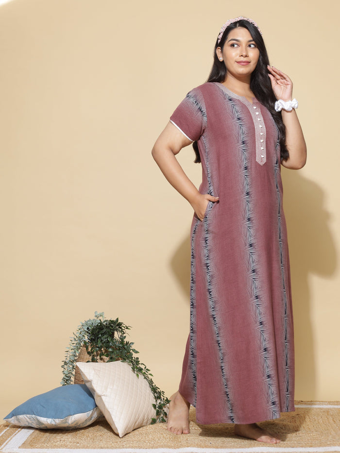 Comfortable Black Designer Maxi Nighty for Women