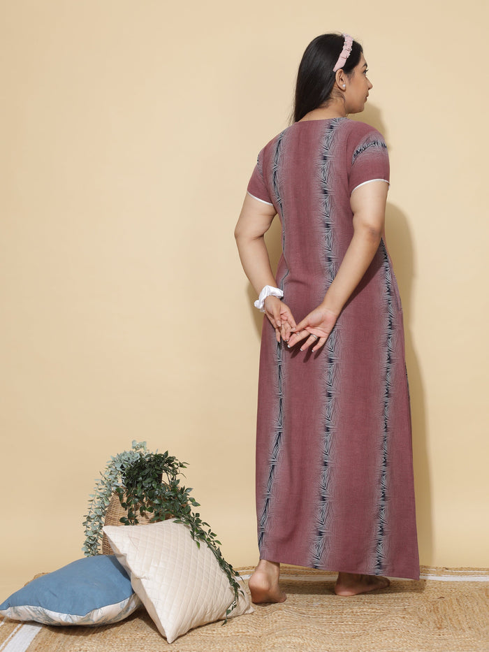 Comfortable Black Designer Maxi Nighty for Women
