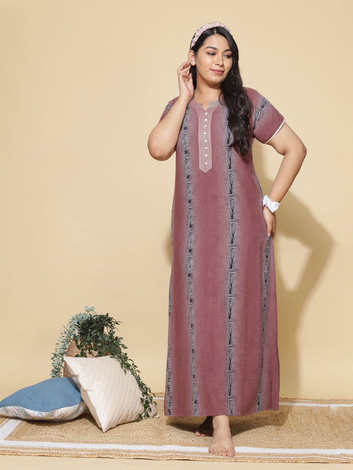 Comfortable Black Designer Maxi Nighty for Women