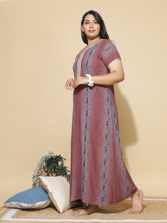 Comfortable Black Designer Maxi Nighty for Women