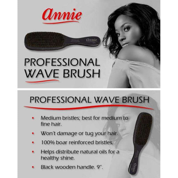 Annie Easy Style Professional Wave Brush 100 % Natural Boar Medium Bristle