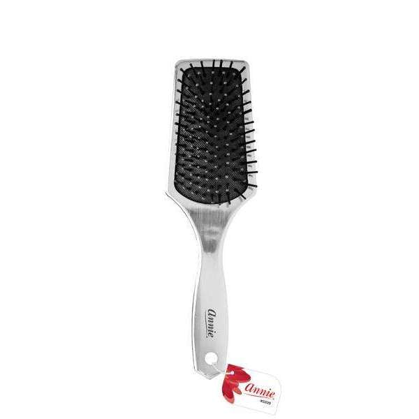 Annie Paddle Brush Small, Ball-Tipped Bristles, Silver