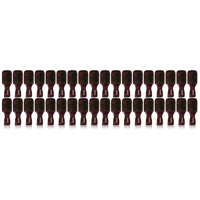 Annie Soft Mini Club Board Bristle Brush Display, 36 Count Bulk Men's Brushes, Dark Brown