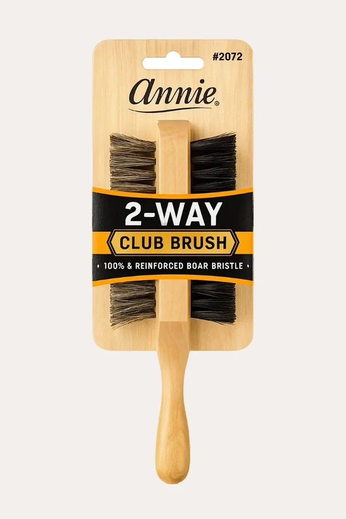 ANNIE TWO-WAY CLUB BOAR BRISTLE BRUSH SOFT AND HARD #2072 ANNIE