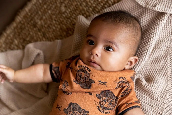 Baby Boys Suit Rust Brown Pirate Print | Dirkje - Jenni Kidz