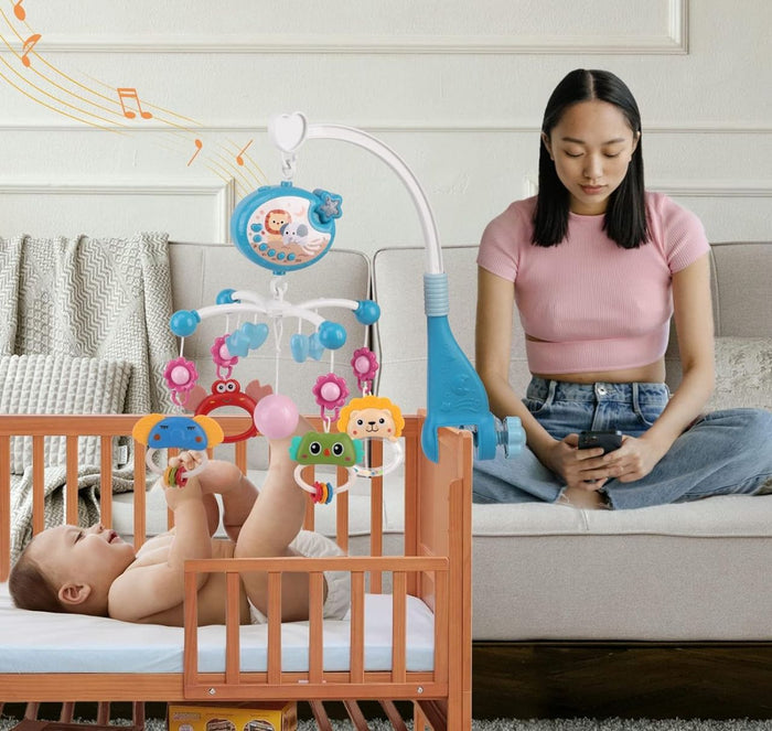 Baby Crib Mobile with Star Night Light, Music & Rotating Toys
