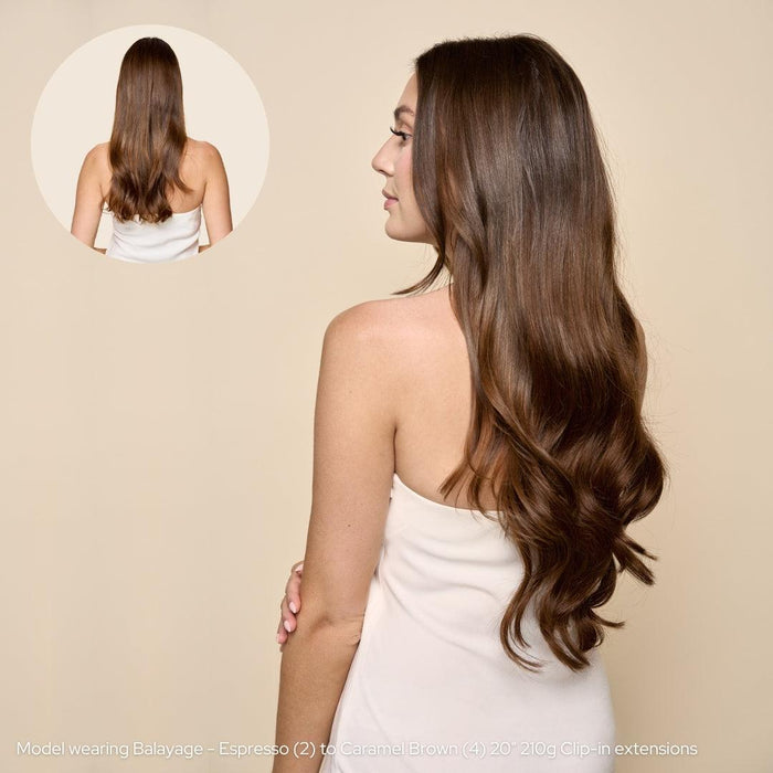 Balayage - Espresso (2) to Caramel Brown (4) 20" 210g - Clip-Ins