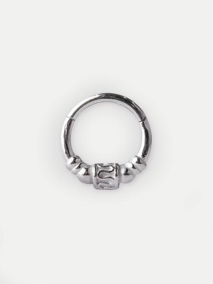 Bali Bead Hinged Ring 16G | Steel-Image 1