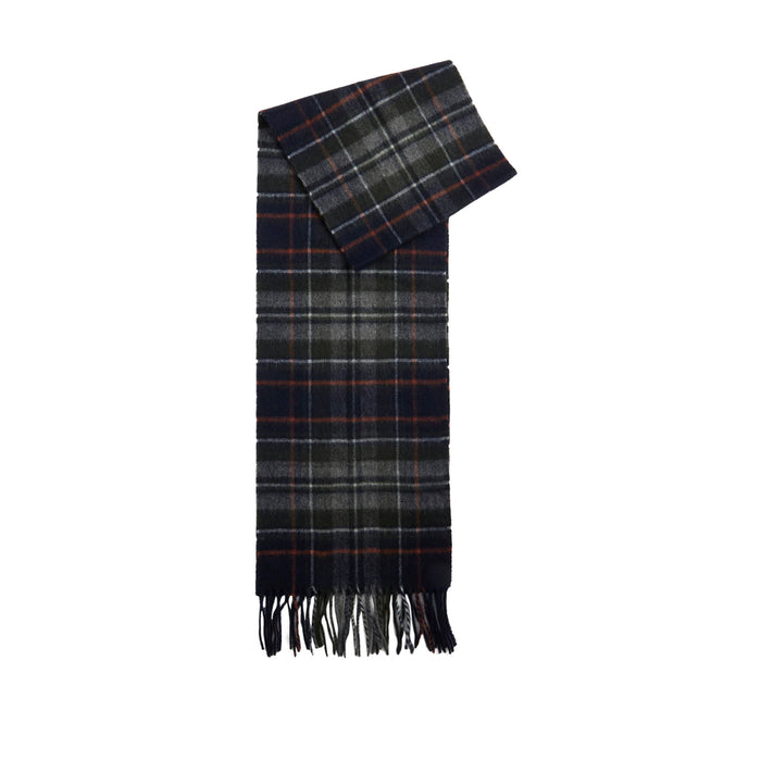 Barbour NEW CHECK TARTAN SCARF, Navy/Dark Ginger