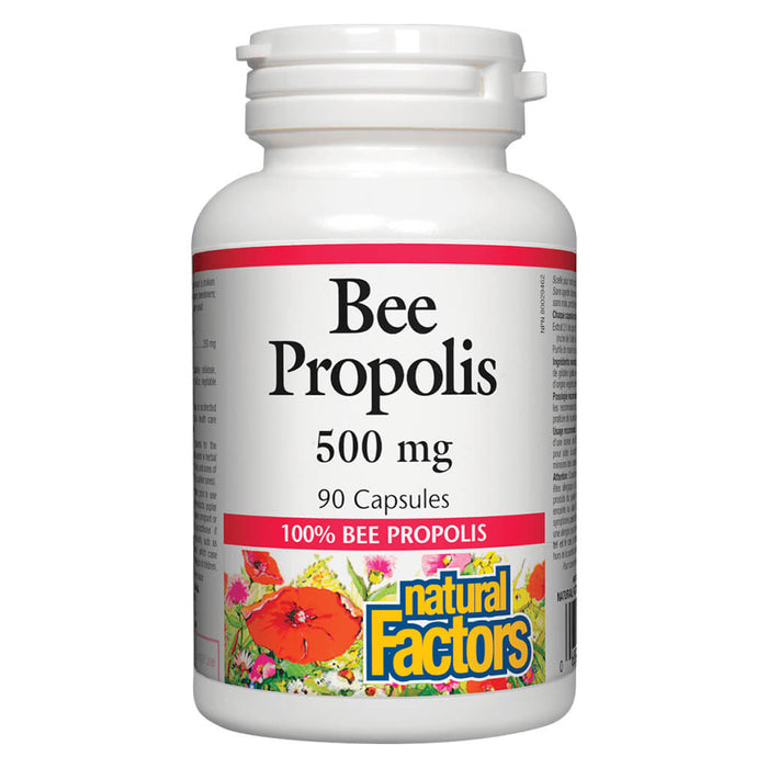 Bottle of Natural Factors Bee Propolis 500 mg 90 Capsules