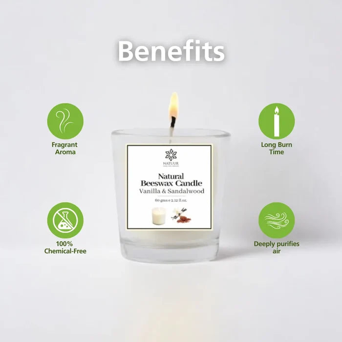 Beeswax Candle - Vanilla & Sandalwood