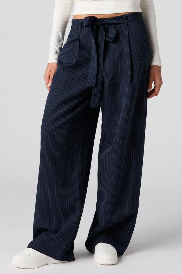 Belted Wide Leg Dress Pant