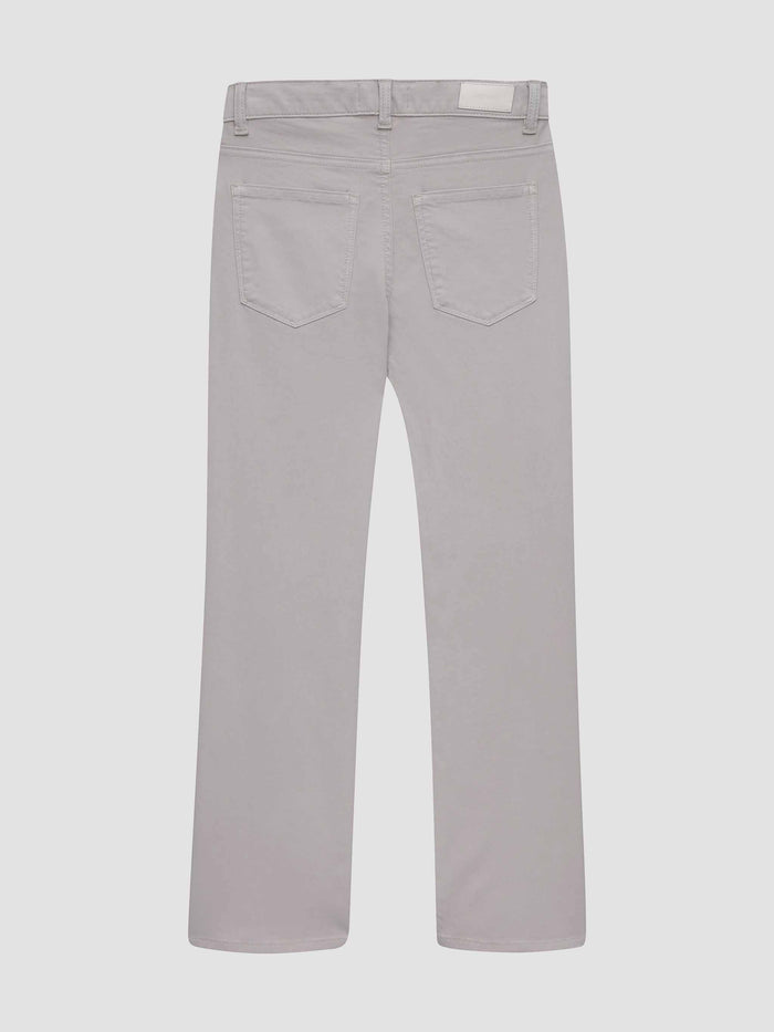DL1961 boys' Benji Straight Pants in light grey 'Light Grey', flat back view showing rear patch pockets.
