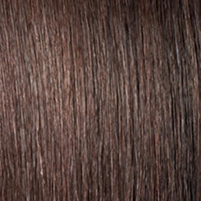 OUTRE drawstring ponytail for natural hair in dark brown with smooth straight texture