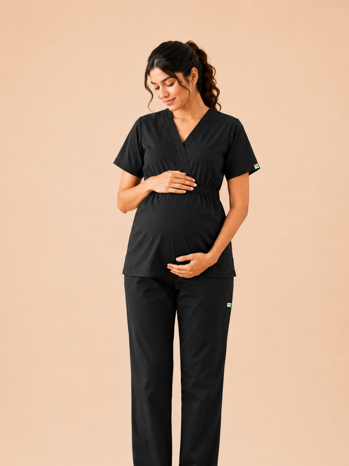 BLACK MATERNITY SCRUB FOR WOMEN