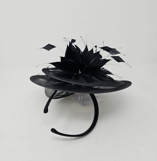 Black Organza Halo Fascinator