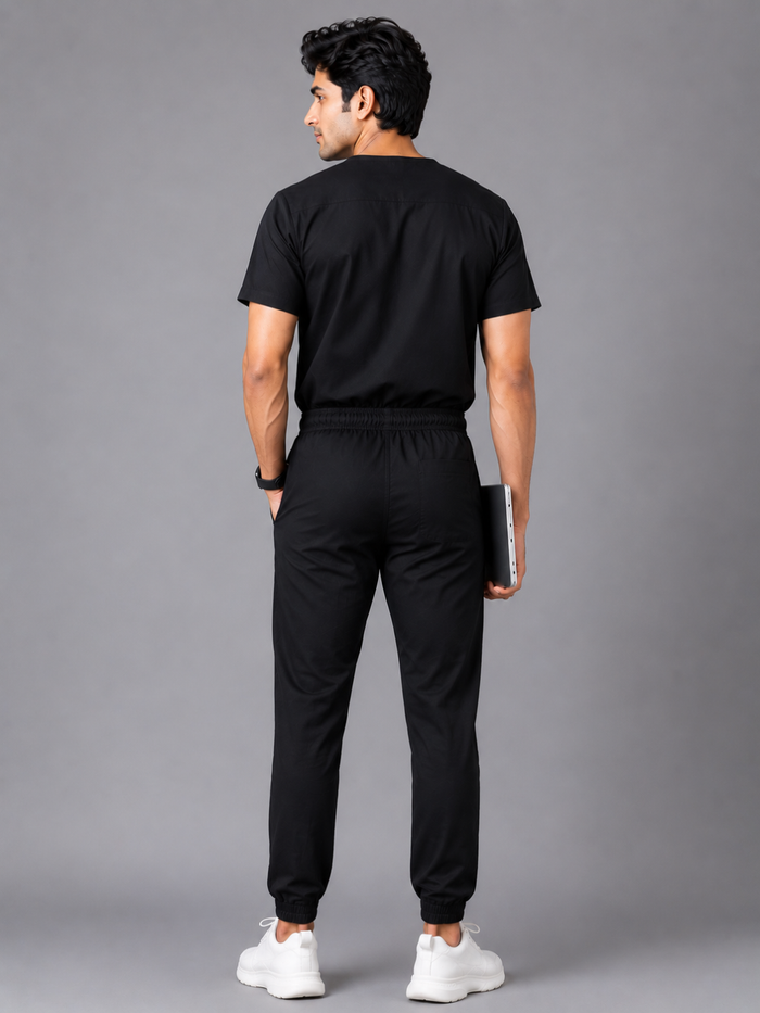 BLACK SWASTHYA SUTRA JOGGER JUMPSUIT FOR MEN