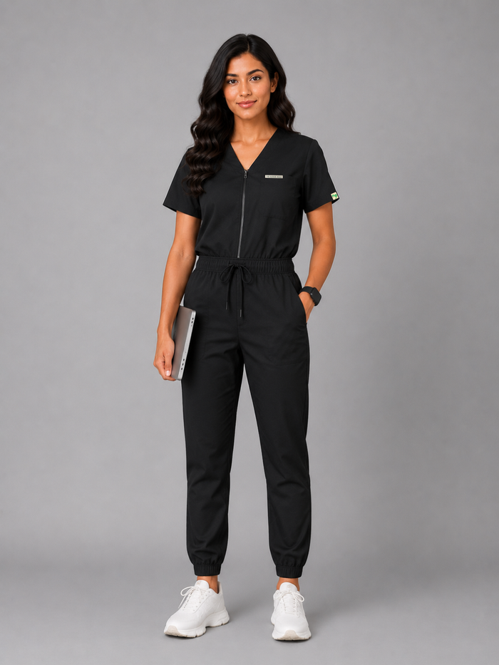 BLACK SWASTHYA SUTRA JOGGER JUMPSUIT FOR WOMEN