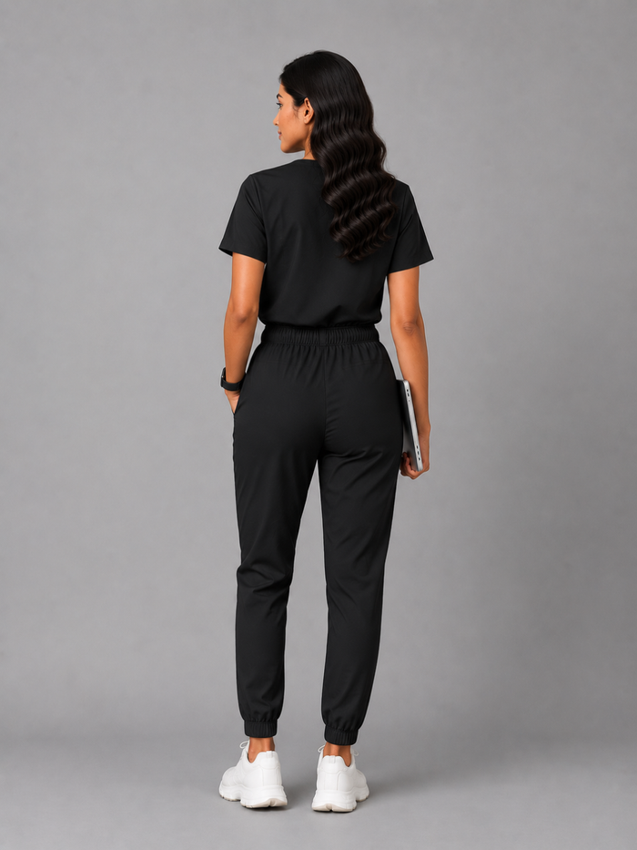 BLACK SWASTHYA SUTRA JOGGER JUMPSUIT FOR WOMEN