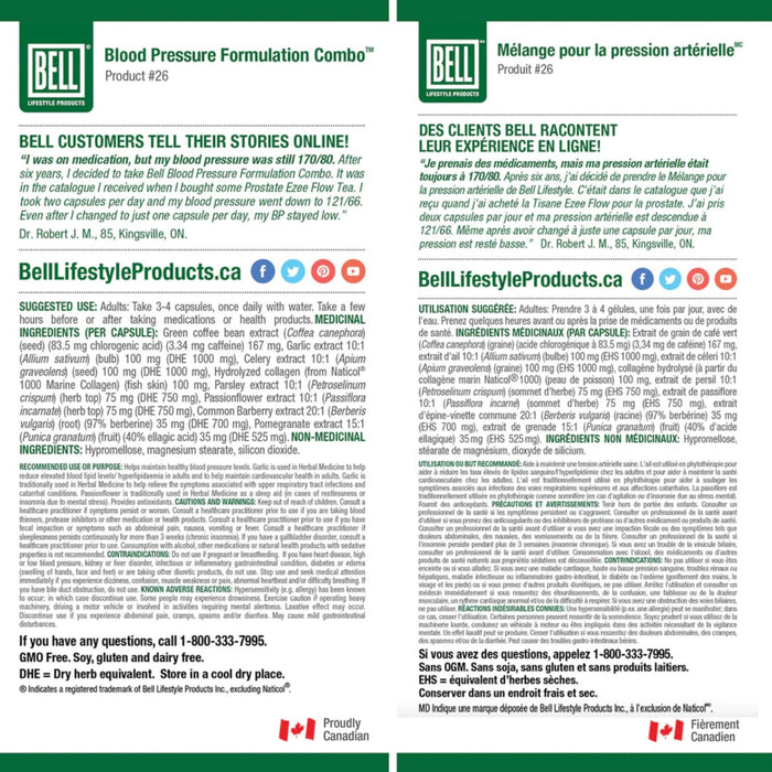 Bell Blood Pressure Formulation Combo™ Package Back