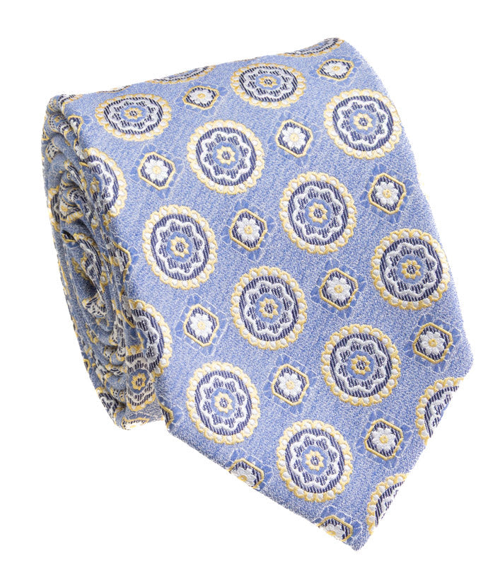Blue Circular Patterned Tie