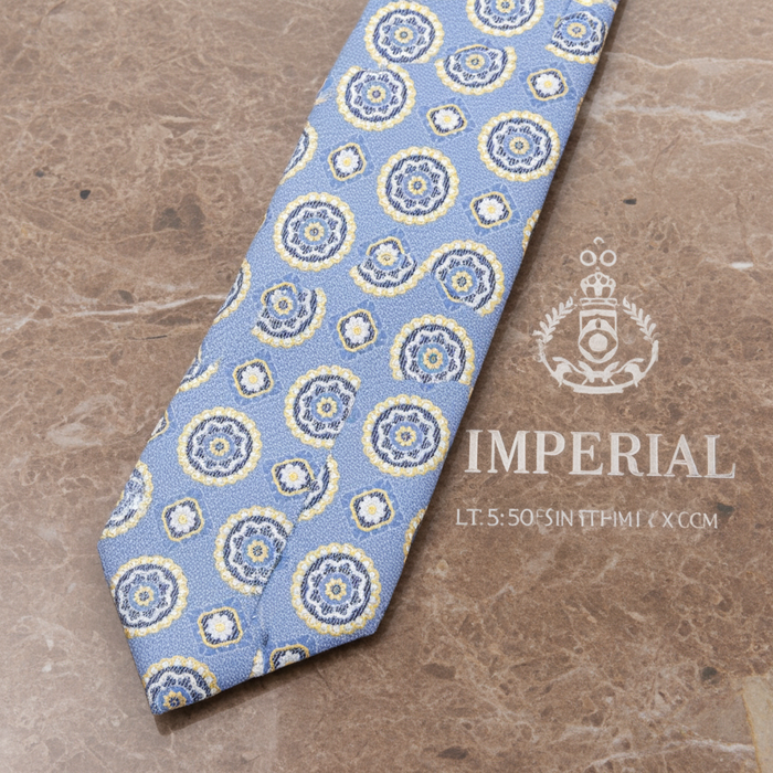 Blue Circular Patterned Tie