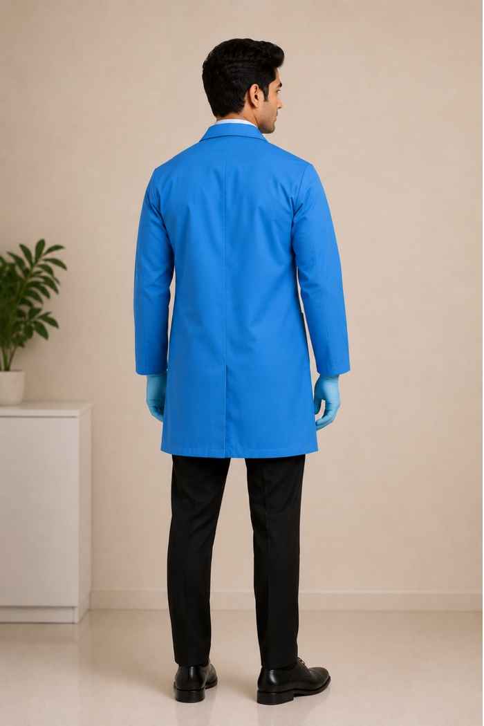 BLUE FULL SLEEVE LAB COAT FOR MEN