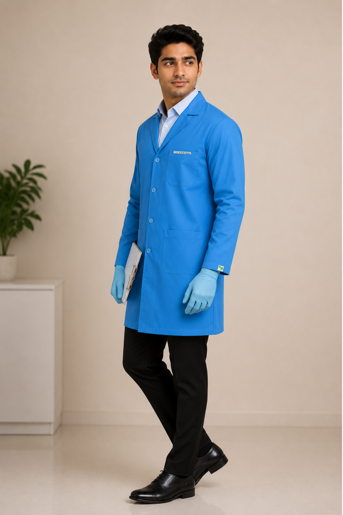 BLUE FULL SLEEVE LAB COAT FOR MEN