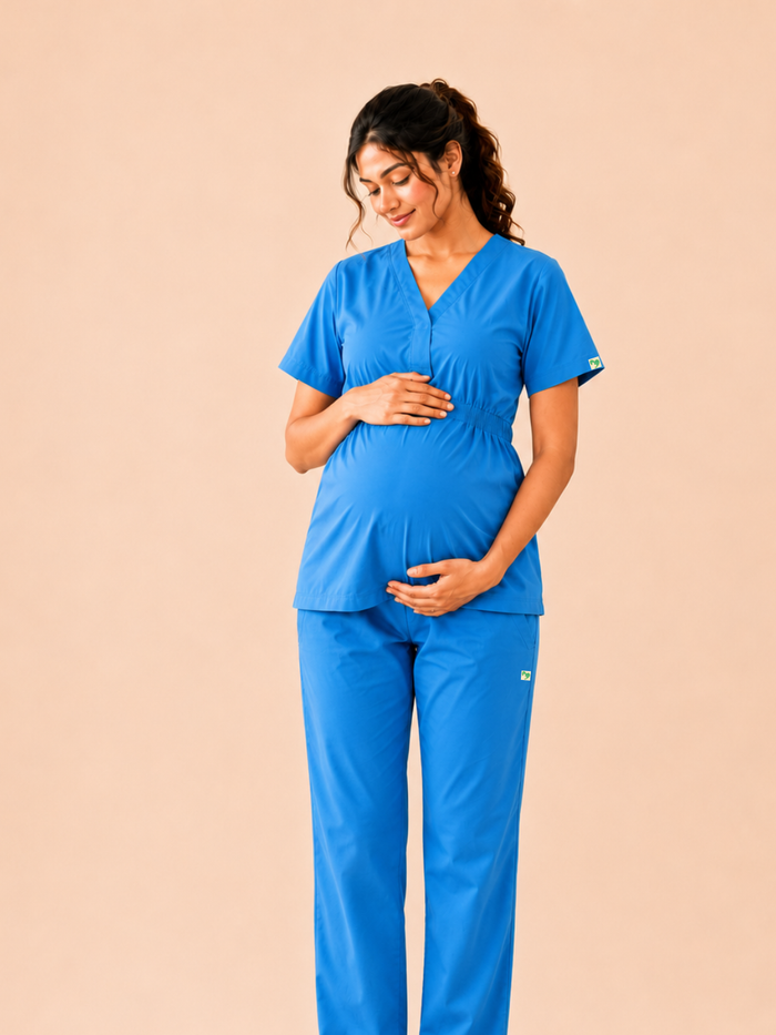 BLUE MATERNITY SCRUB FOR WOMEN