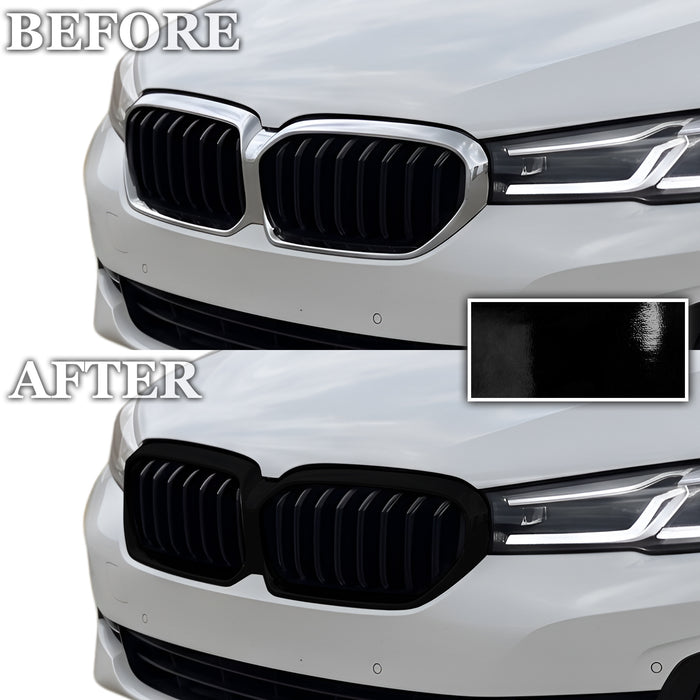 BMW 5 Series 2018-2023 Blackout Chrome Delete Kit – Precut Gloss Black Vinyl Overlays