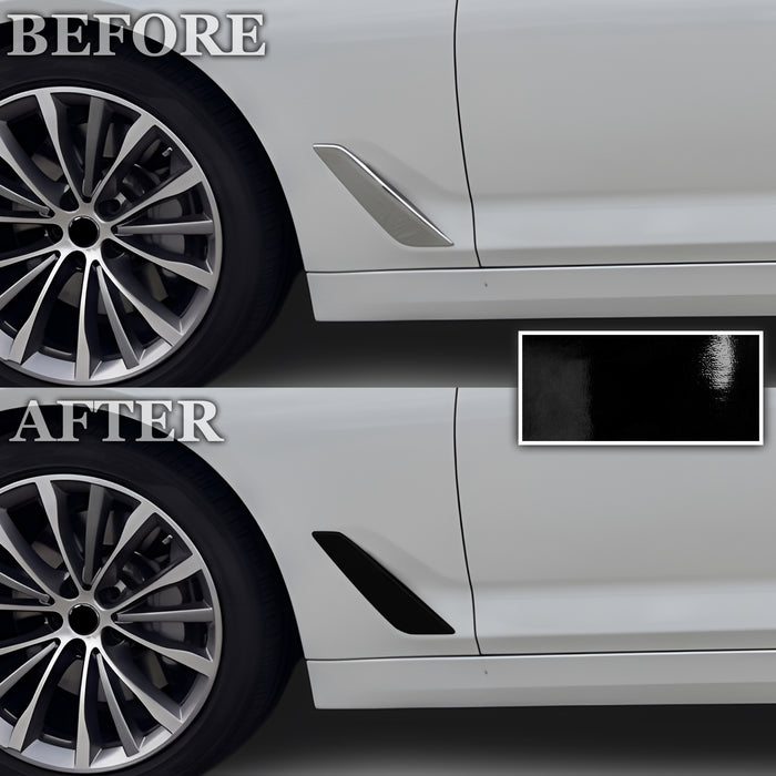 BMW 5 Series 2018-2023 Blackout Chrome Delete Kit – Precut Gloss Black Vinyl Overlays