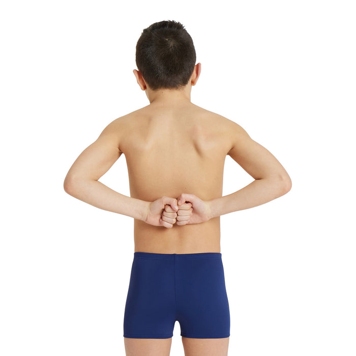 BOY'S TEAM SWIM SHORT SOLID NAVY-WHITE
