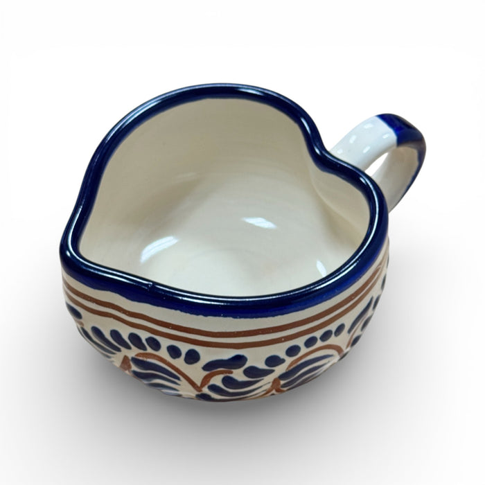 Brown & Navy Heart Shaped Talavera Mug