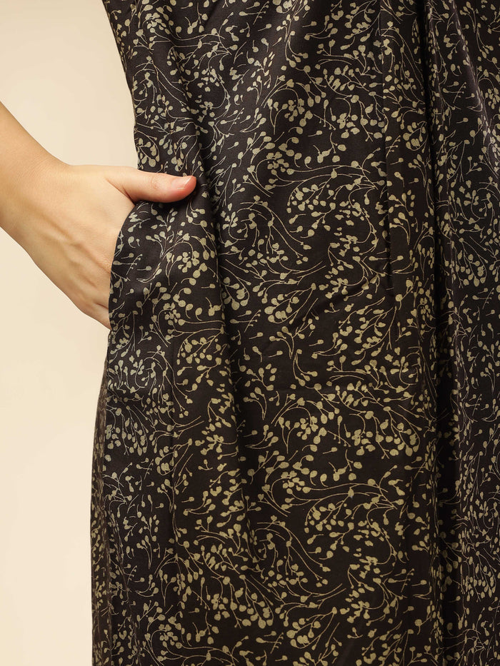 Printed Soft Brown Designer Nighty For Women